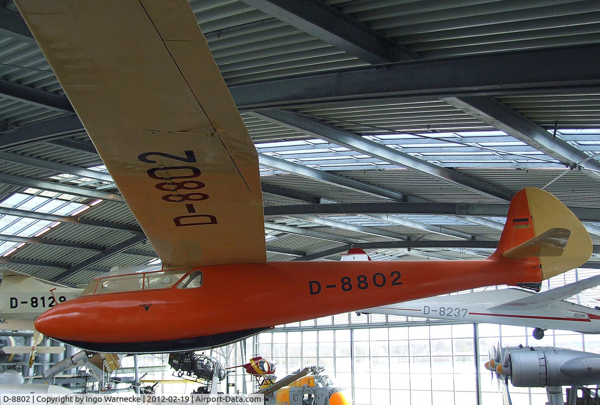 D-8802, 1951 Dittmar Condor IV C/N 24/53, Schmetz / Dittmar Condor IV at the Deutsches Museum Flugwerft Schleißheim, Oberschleißheim