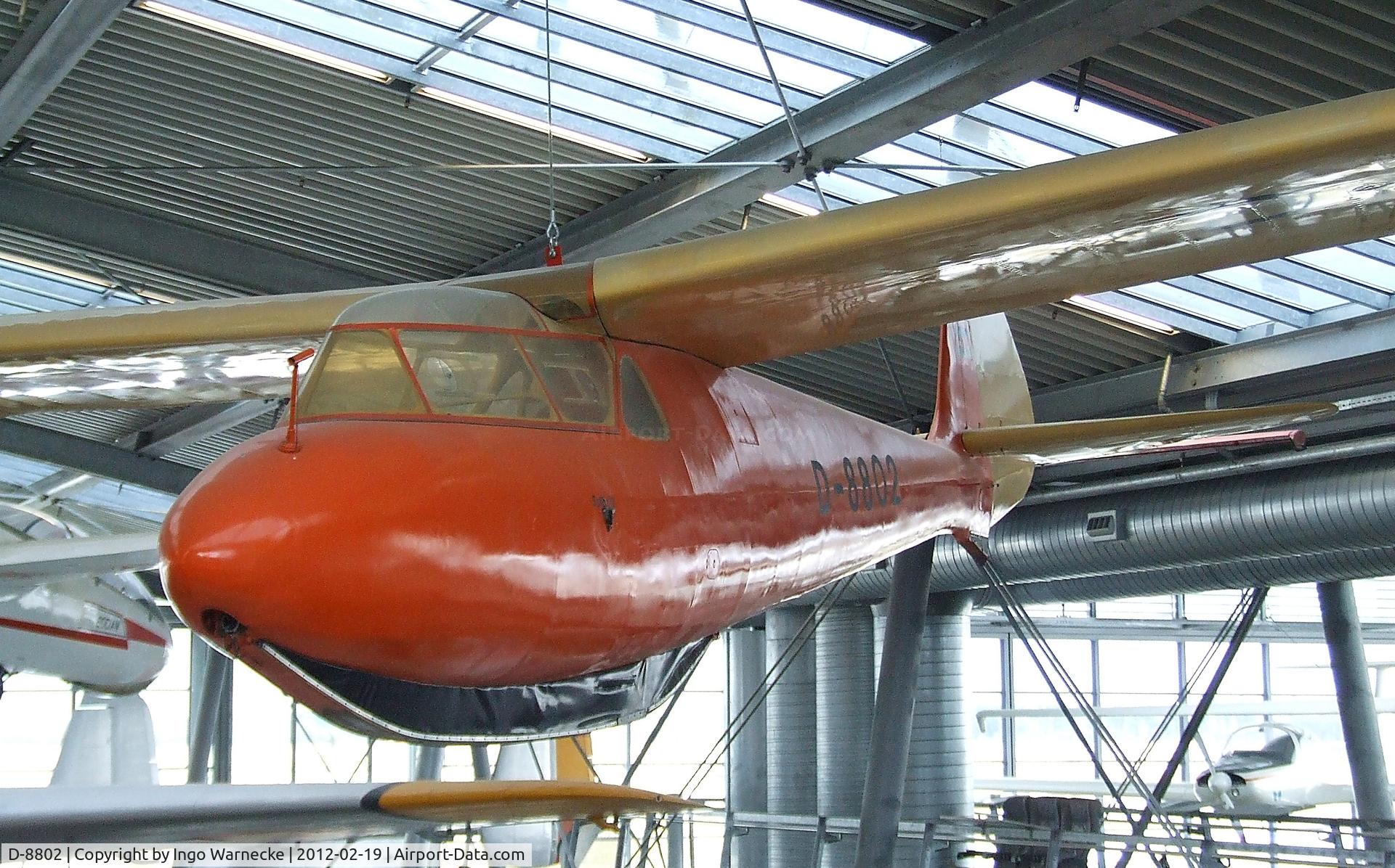 D-8802, 1951 Dittmar Condor IV C/N 24/53, Schmetz / Dittmar Condor IV at the Deutsches Museum Flugwerft Schleißheim, Oberschleißheim