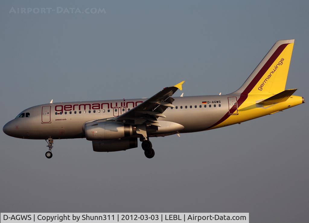 D-AGWS, 2012 Airbus A319-132 C/N 4998, Landing rwy 25R