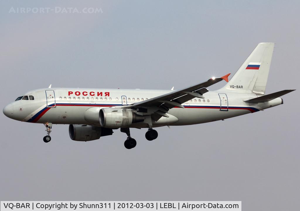 VQ-BAR, 2001 Airbus A319-111 C/N 1488, Landing rwy 25R
