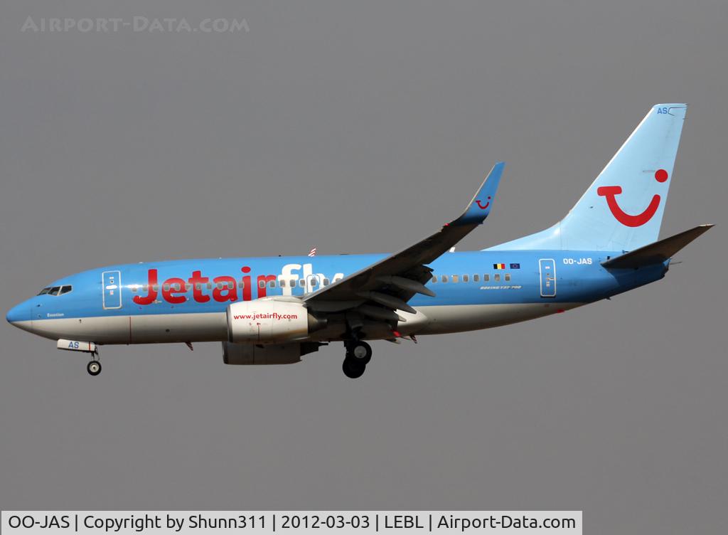OO-JAS, 2008 Boeing 737-7K5 C/N 35144, Landing rwy 25R
