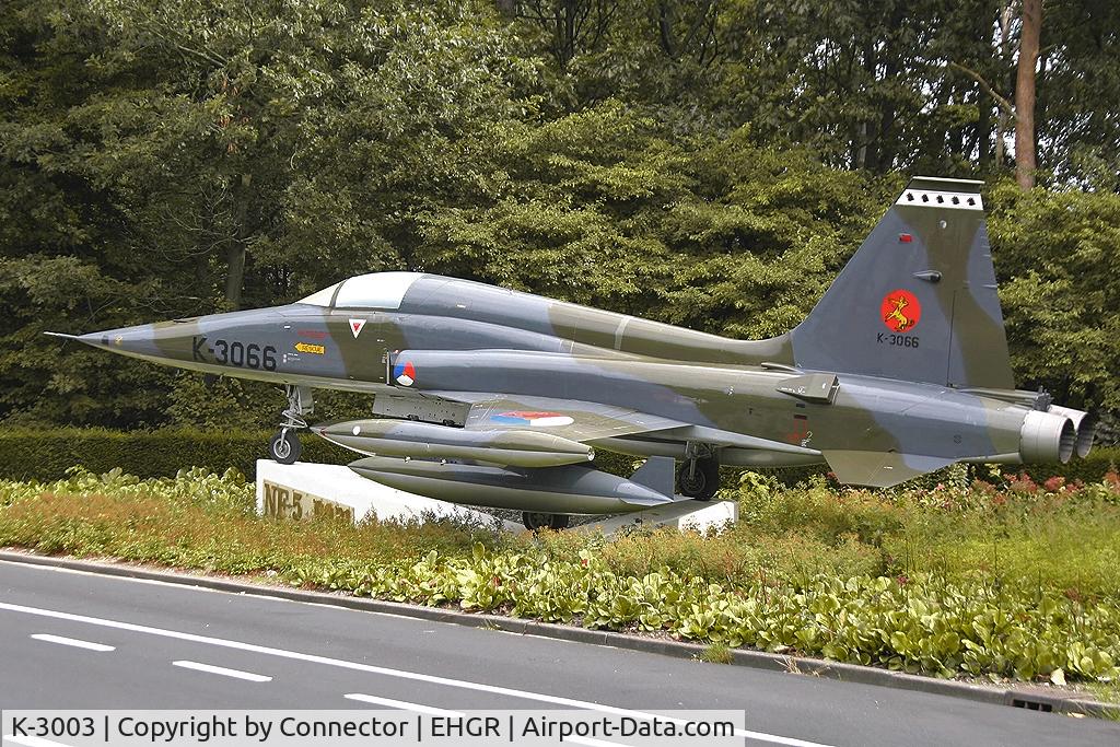 K-3003, 1970 Canadair NF-5A Freedom Fighter C/N 3003, Painted as K-3066. Gate guard at EHGR.