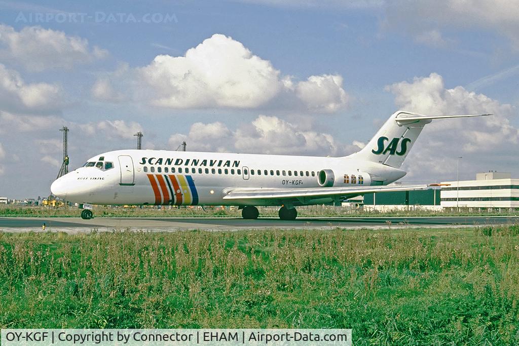 OY-KGF, 1969 Douglas DC-9-21 C/N 47308, Scanned from slide.