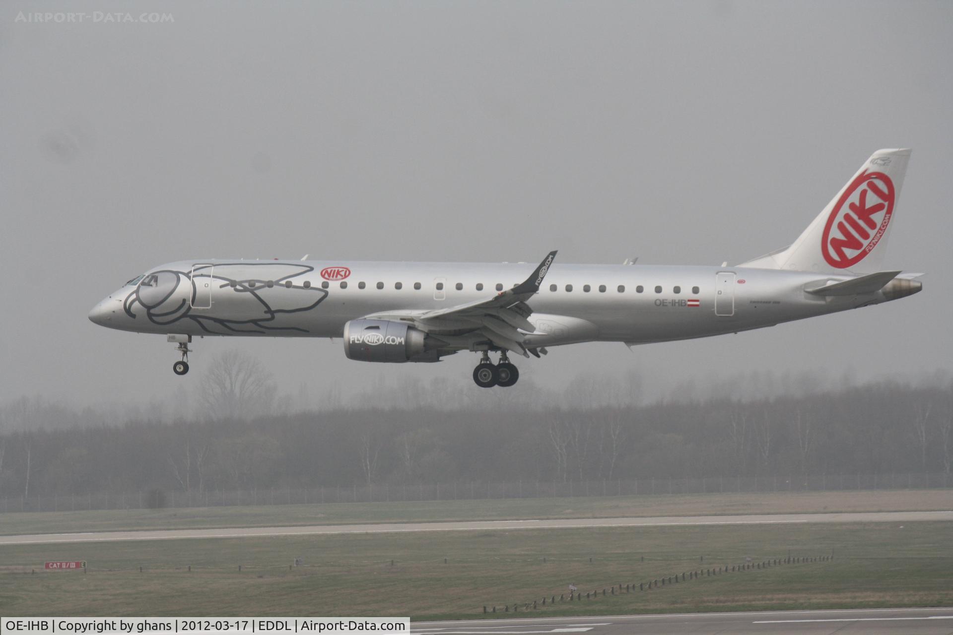OE-IHB, 2009 Embraer 190LR (ERJ-190-100LR) C/N 19000294, Landing rw23L