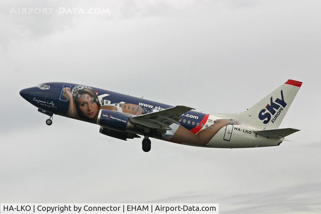HA-LKO, 1992 Boeing 737-5Y0 C/N 25185, Leaving Amsterdam.