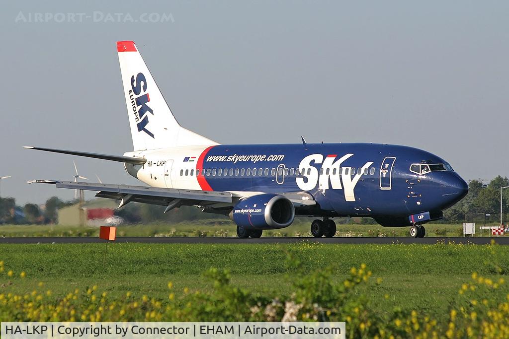 HA-LKP, 1992 Boeing 737-5Y0 C/N 25289, Touchdown on the Polderbaan.