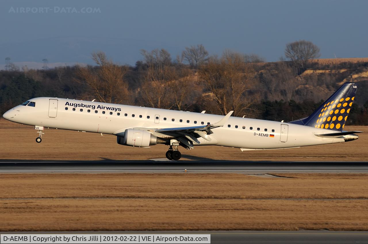 D-AEMB, 2009 Embraer 195LR (ERJ-190-200LR) C/N 19000297, Augsburg Airways