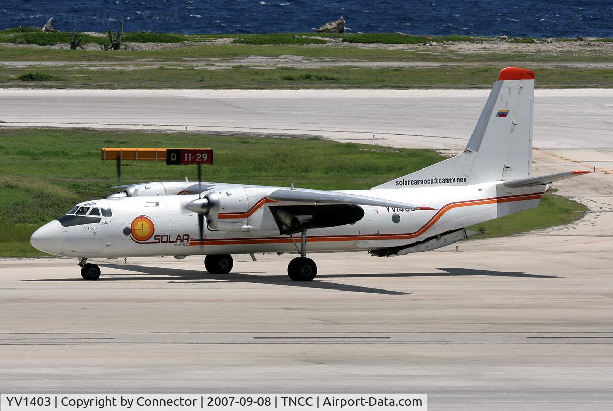 YV1403, Antonov An-26 C/N 9810, 'Edecio' has just vacated runway 11