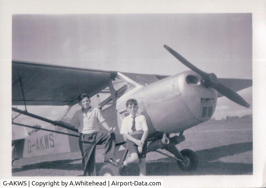 G-AKWS, 1944 Taylorcraft G Auster 4 C/N 1237, Photo from my family collection, late 1950 or early 1960 taken on east coast UK.