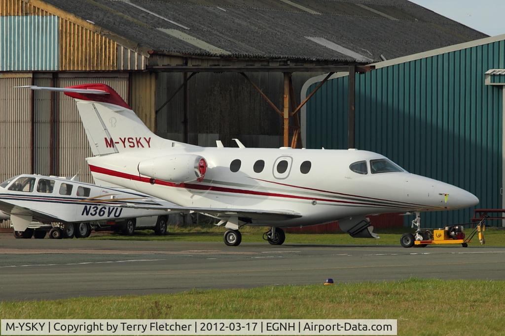 M-YSKY, 2007 Raytheon 390 Premier IA C/N RB-209, Raytheon 390 Premier 1, c/n: RB209 at Blackpool