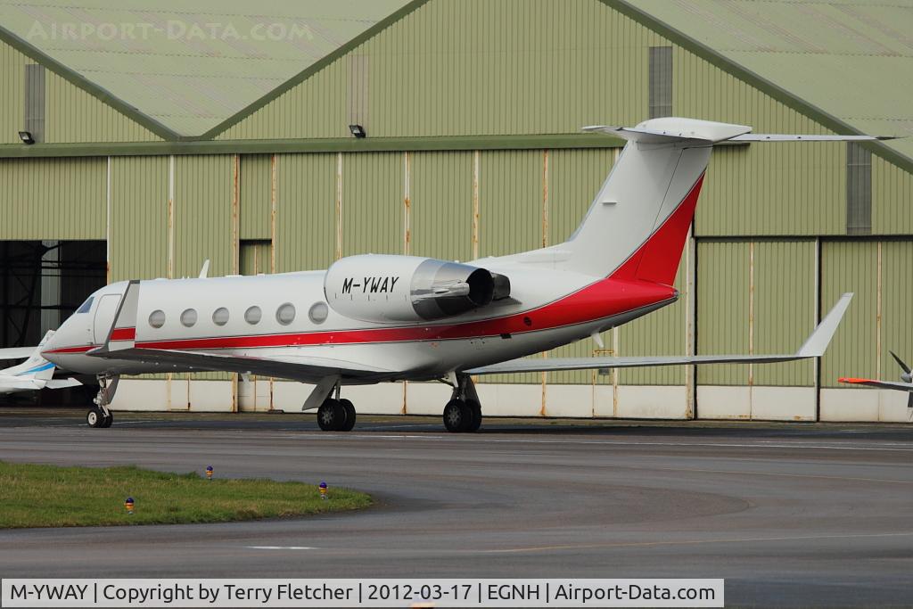 M-YWAY, 2002 Gulfstream Aerospace G-IV C/N 1486, 2002 Gulfstream Aerospace G-IV, c/n: 1486 at Blackpool
