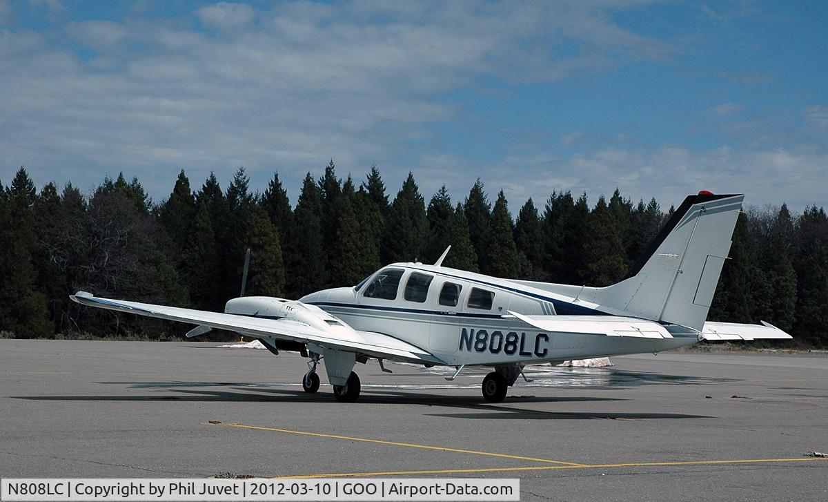N808LC, 1980 Beech 58P Baron C/N TJ-319, Aircraft just arrived at Nevada County Airport, CA on 3-10-12, at approx. noon.