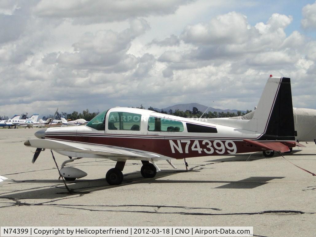 N74399, 1975 Grumman American AA-5B Tiger C/N AA5B-0212, Parked south and west of the tower