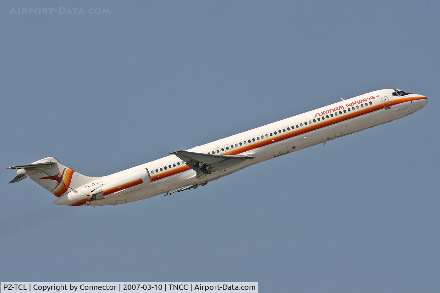 PZ-TCL, 1986 McDonnell Douglas MD-82 (DC-9-82) C/N 49444, Leaving Curacao.