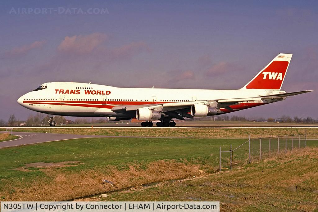 N305TW, 1973 Boeing 747-284B C/N 20742, Scanned from slide.