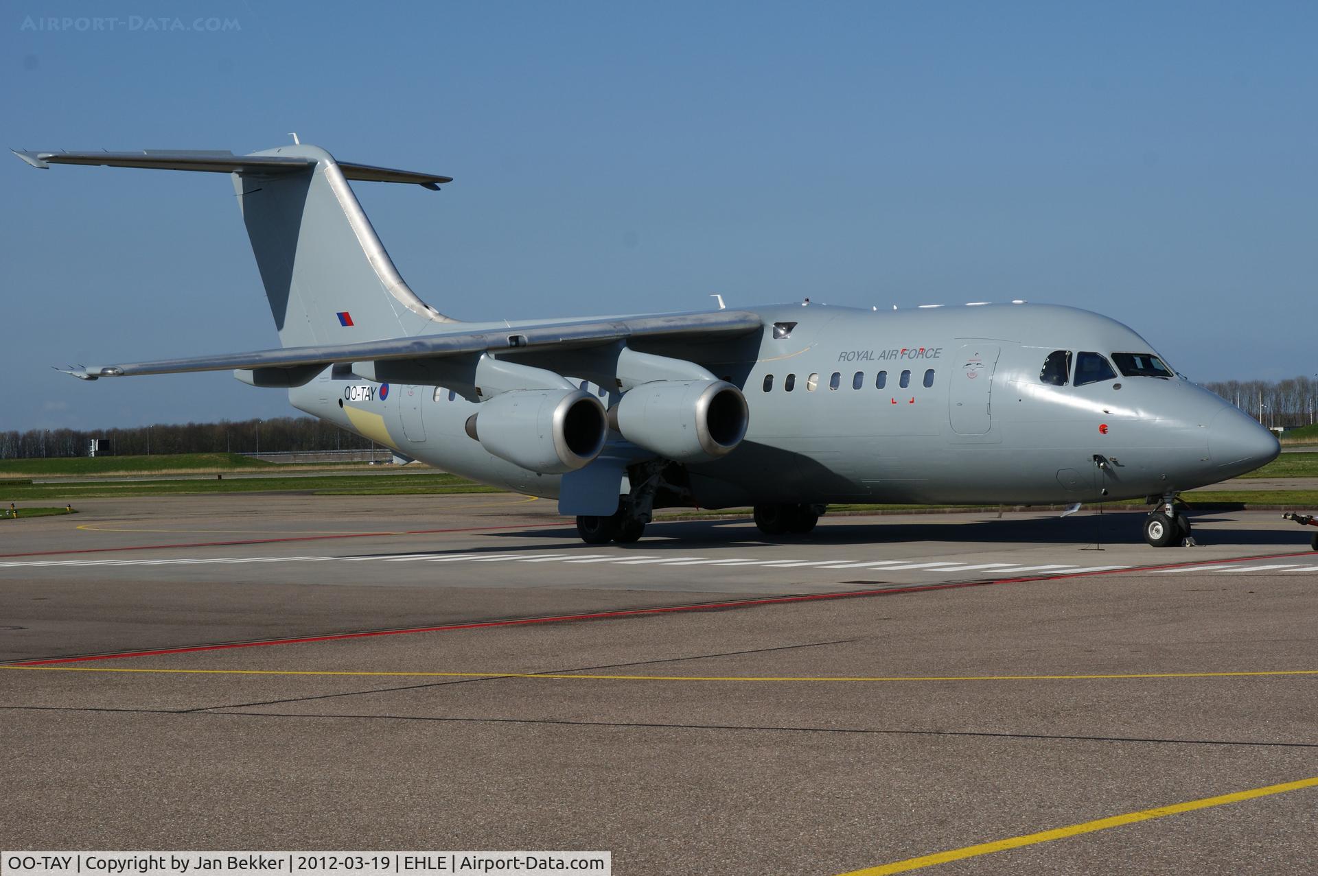 OO-TAY, 1993 British Aerospace BAe.146-200QC C.3 Quick Change C/N E2211, Now in its new livery of the RAF. Still got its old registration. New registration will be ZE707