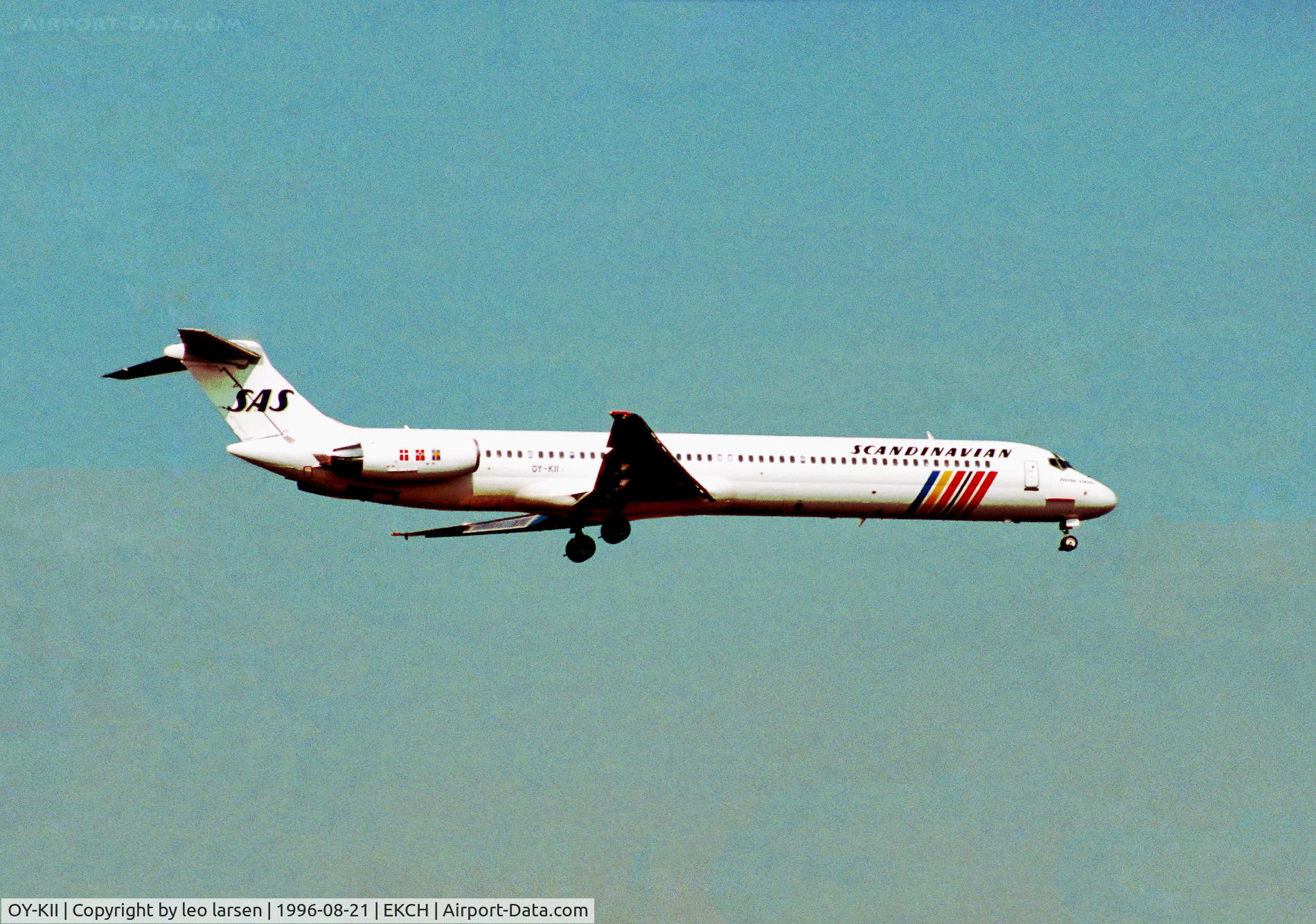 OY-KII, 1981 McDonnell Douglas MD-81 (DC-9-81) C/N 48008, App to Copenhagen Kastrup R-04L 21.8.96