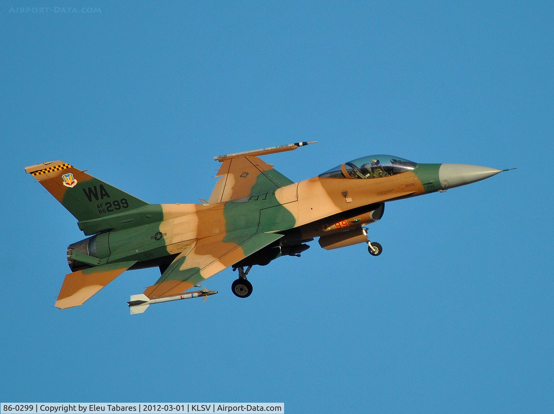 86-0299, General Dynamics F-16C Fighting Falcon C/N 5C-405, Taken during Red Flag Exercise at Nellis Air Force Base, Nevada.