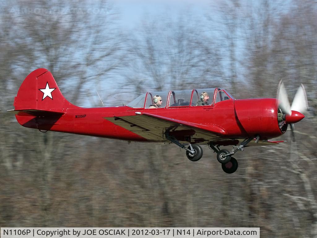 N1106P, 1984 Yakovlev Yak-52 C/N 844411, Taking off from the Flying W
