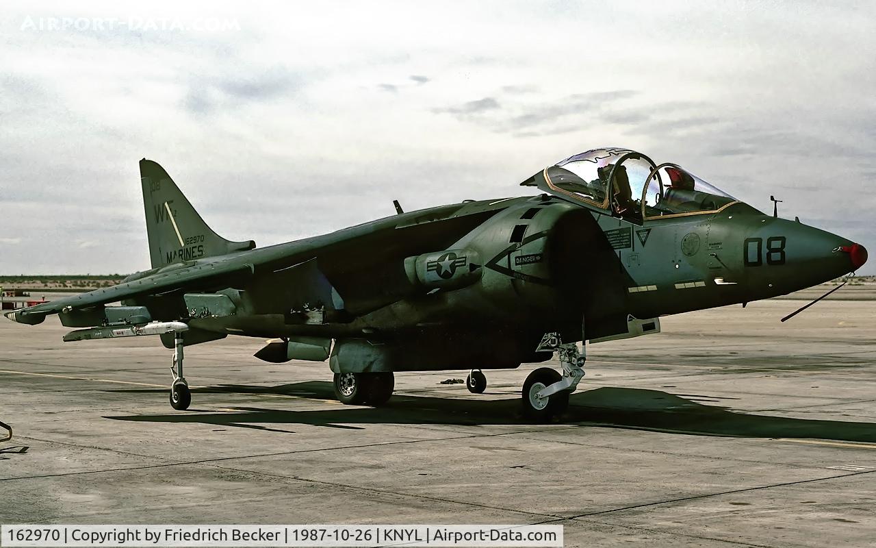 162970, 1987 McDonnell Douglas AV-8B Harrier II C/N 512097/91, flightline at MCAS Yuma