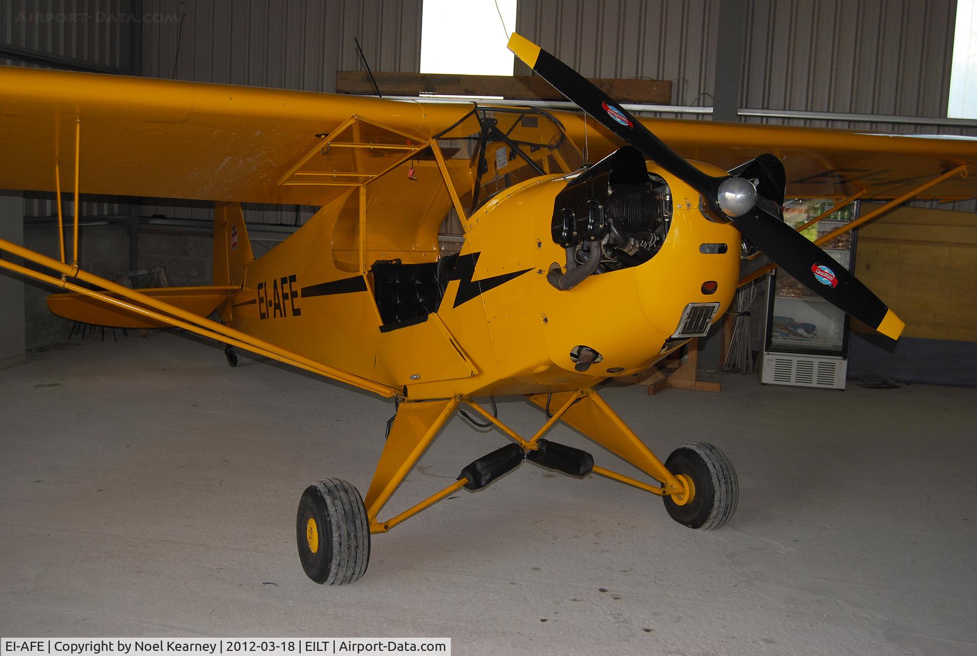 EI-AFE, 1946 Piper J3C-65 Cub Cub C/N 16687, This beautiful Piper Cub in the hanger at Limetree.