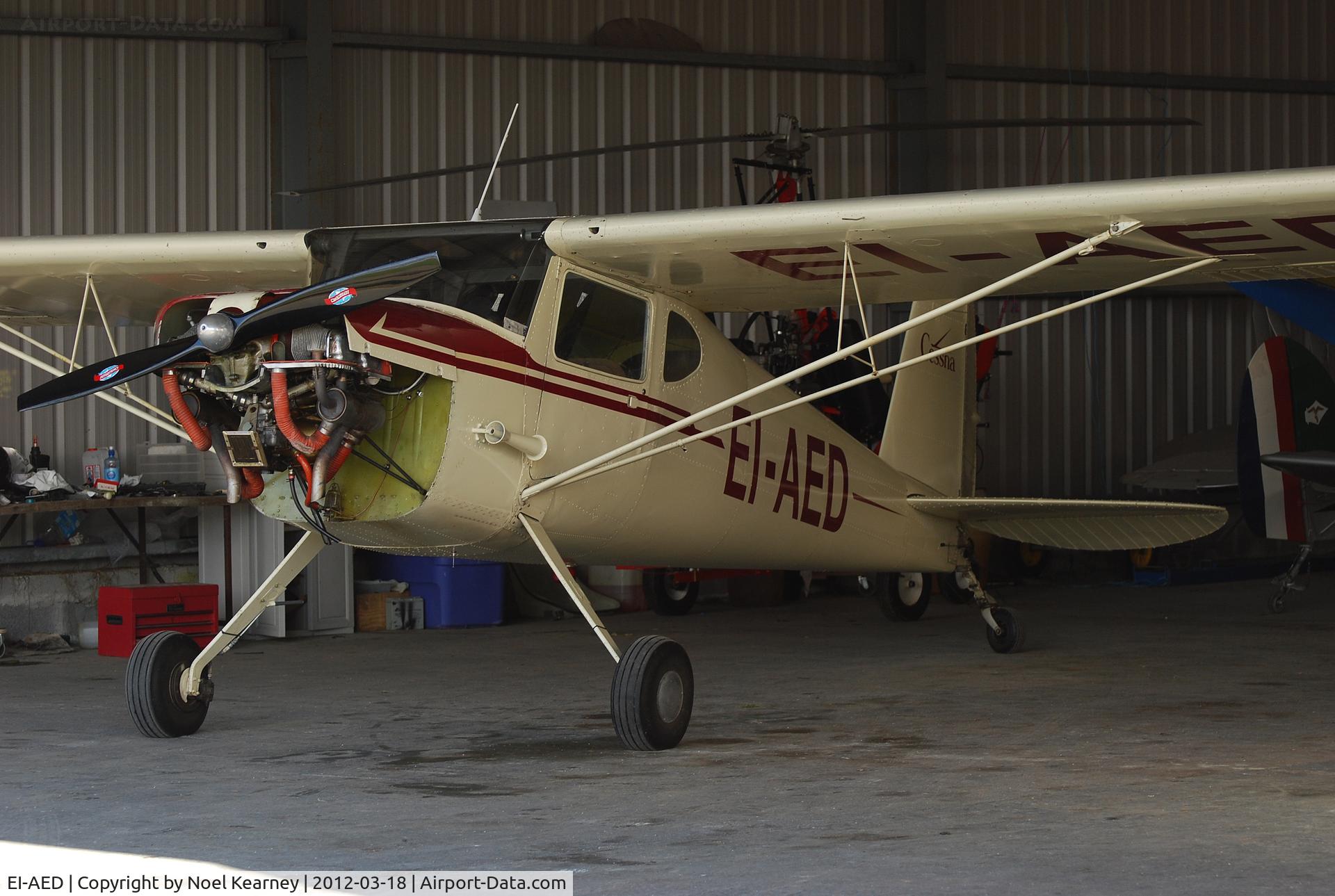 EI-AED, 1946 Cessna 120 C/N 11783, In the hanger at Limetree Airfield during the March Fly-in 2012.