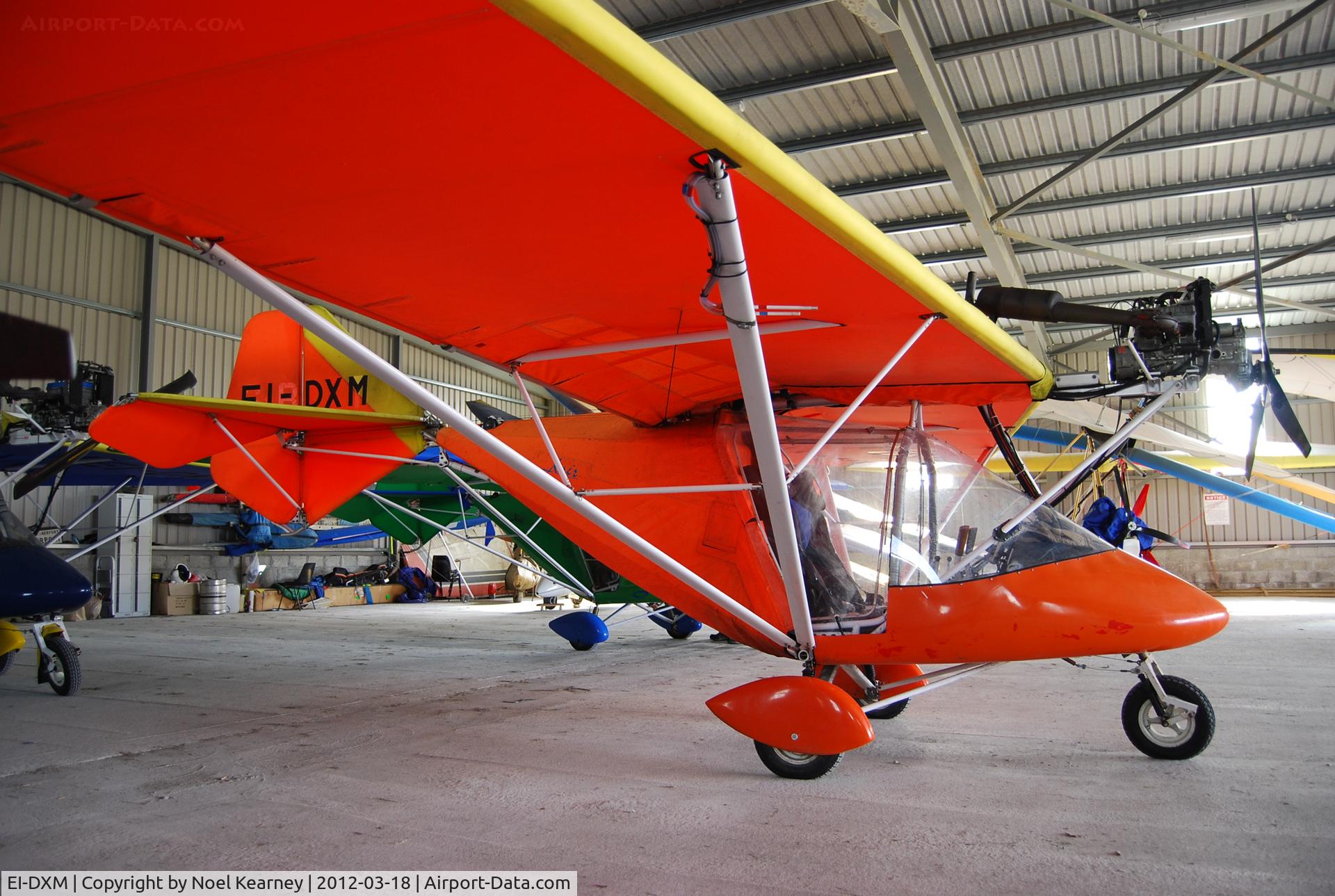 EI-DXM, 1999 Raj Hamsa X-Air 582(4) C/N BMAA/HB/100, In the hanger at Limetree Airfield during the March Fly-in 2012.