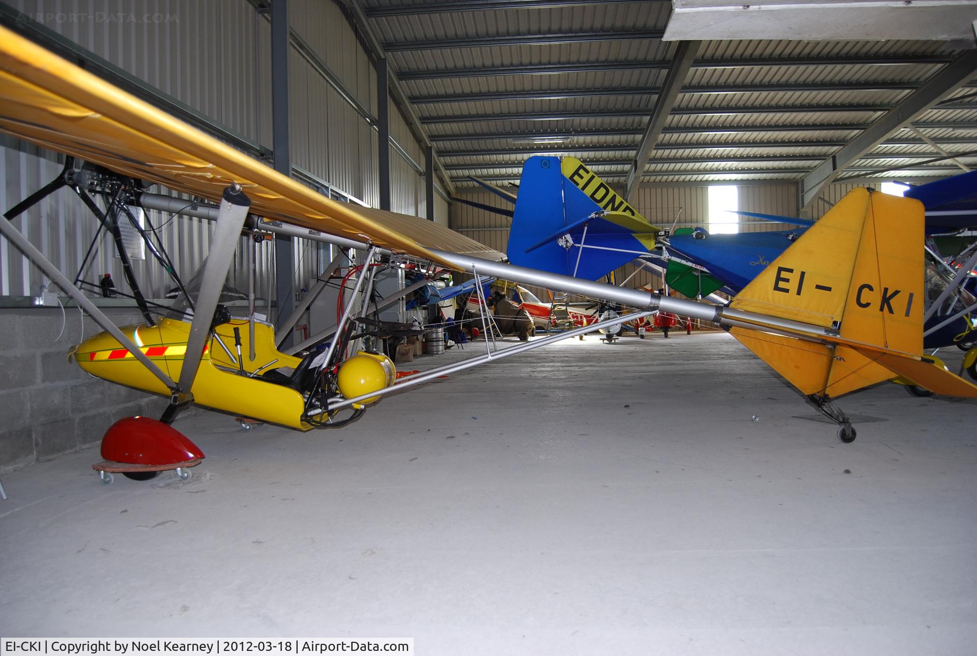 EI-CKI, 1988 Thruster TST Tempest C/N 8078-TST-091, In the hanger at Limetree Airfield during the March Fly-in 2012.