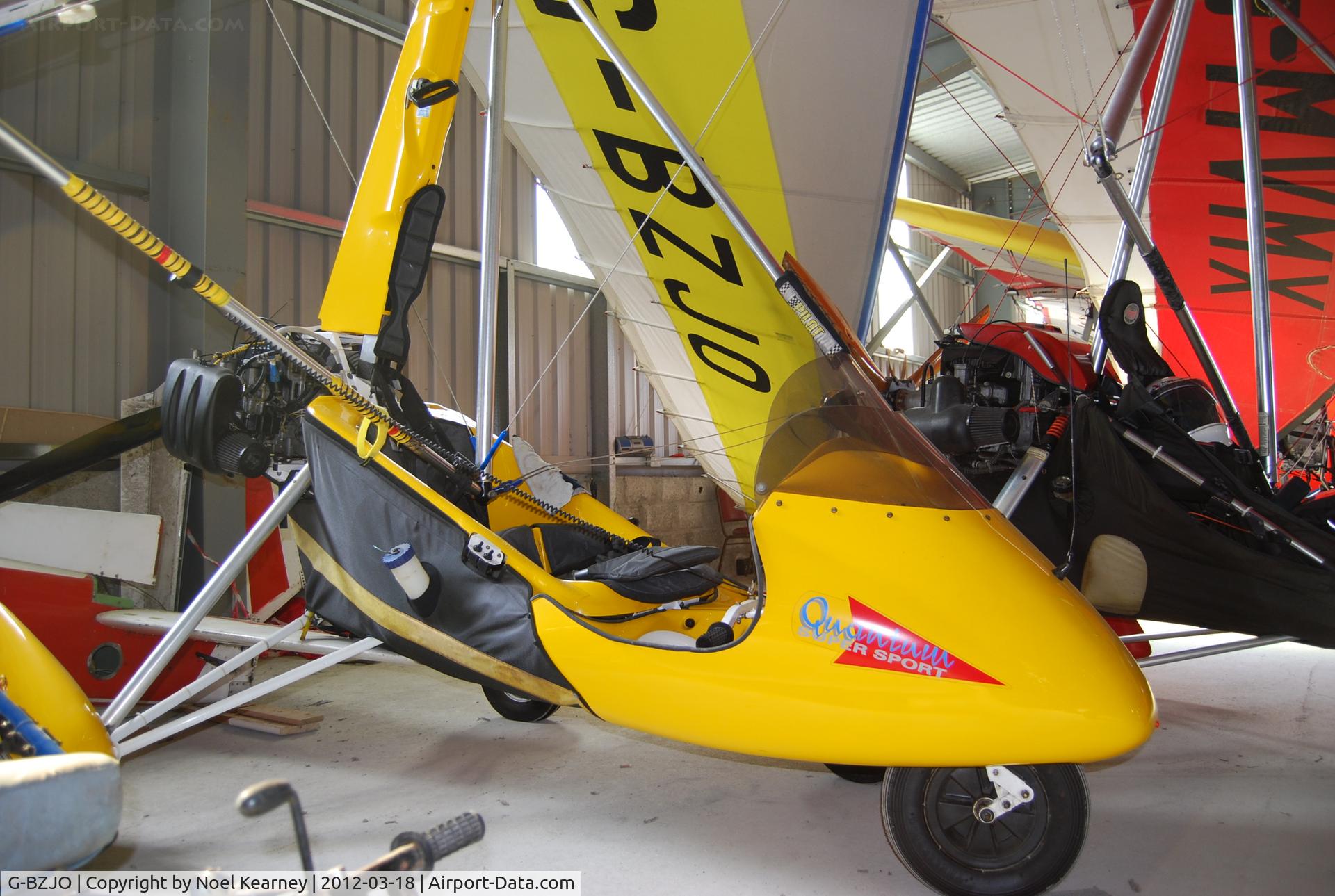 G-BZJO, 2000 Pegasus Quantum 15 C/N 7699, In the hanger at Limetree Airfield during the March Fly-in 2012.