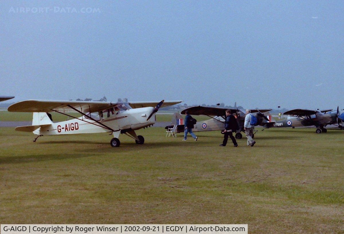 G-AIGD, 1946 Auster J-1 Autocrat C/N 2186, Auster Autocrat and other Austers on static display at the RNAS Yeovilton Air Day in 2002.