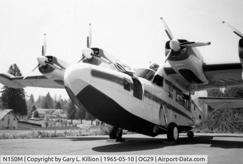 N150M, 1960 McKinnon G21D C/N 1251, N150M, McKinnon G-21D s/n 1251, in 1965 with four 340 hp Lycoming GSO-480-B2D6 supercharged piston engines just prior to its conversion to two 550 shp PT6A-20 turbine engines.