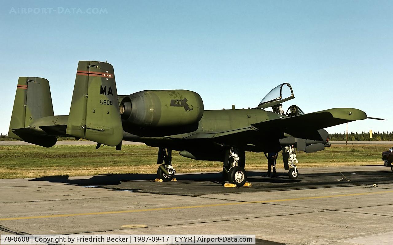 78-0608, 1978 Fairchild Republic A-10A Thunderbolt II C/N A10-0228, transient at Goose Bay