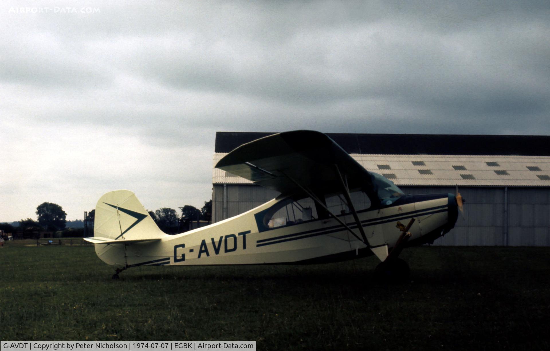 G-AVDT, 1947 Aeronca 7AC Champion C/N 7AC-6932, Aeronca 7AC seen at the 1974 Popular Flying Association Fly-in at Sywell.