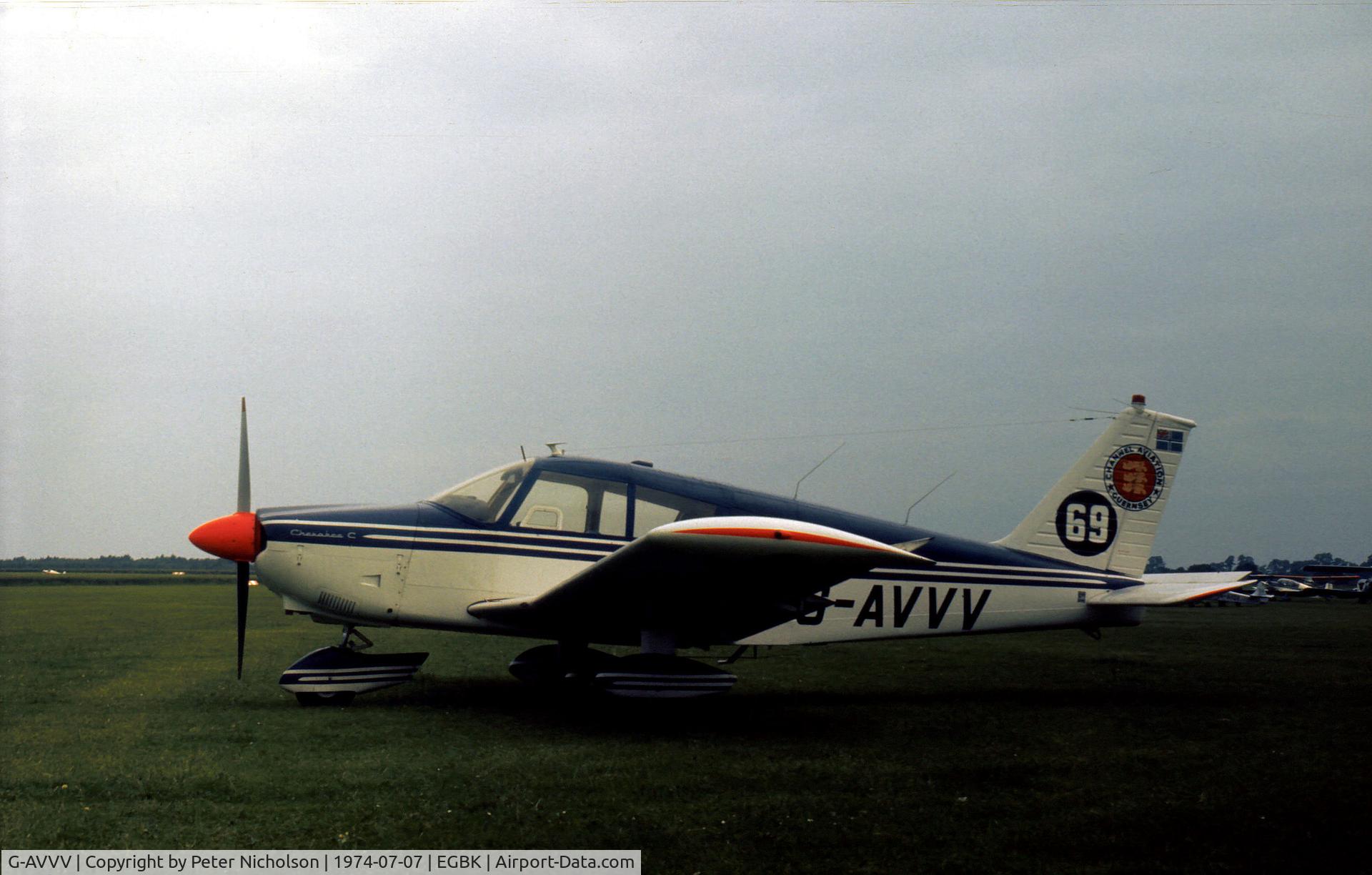 G-AVVV, 1966 Piper PA-28-180 Cherokee C/N 28-2853, PA-28-180 Cherokee seen at the 1974 Popular Flying Association Fly-in at Sywell.