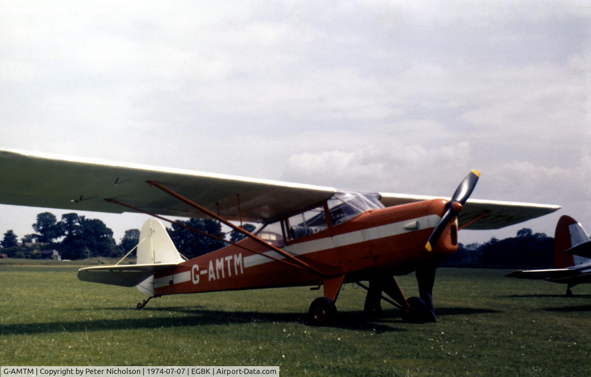 G-AMTM, 1952 Auster J-1 Autocrat C/N 3101, Auster Autocrat 5J/1 seen at the 1974 Popular Flying Associatuion Fly-in at Sywell.