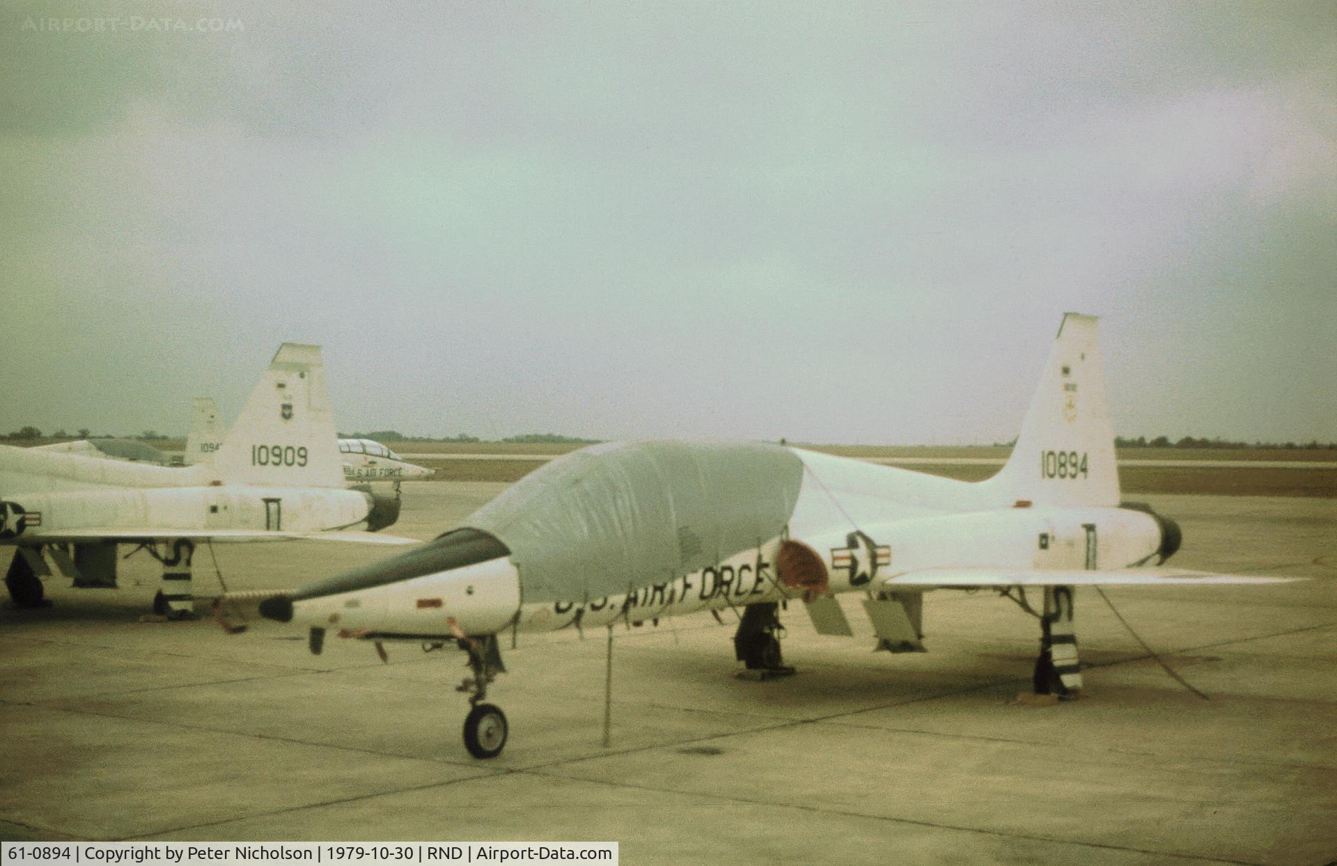 61-0894, 1961 Northrop T-38A Talon C/N N.5260, T-38A Talon of the 12th Flying Training Wing at Randolph AFB as seen in October 1979.