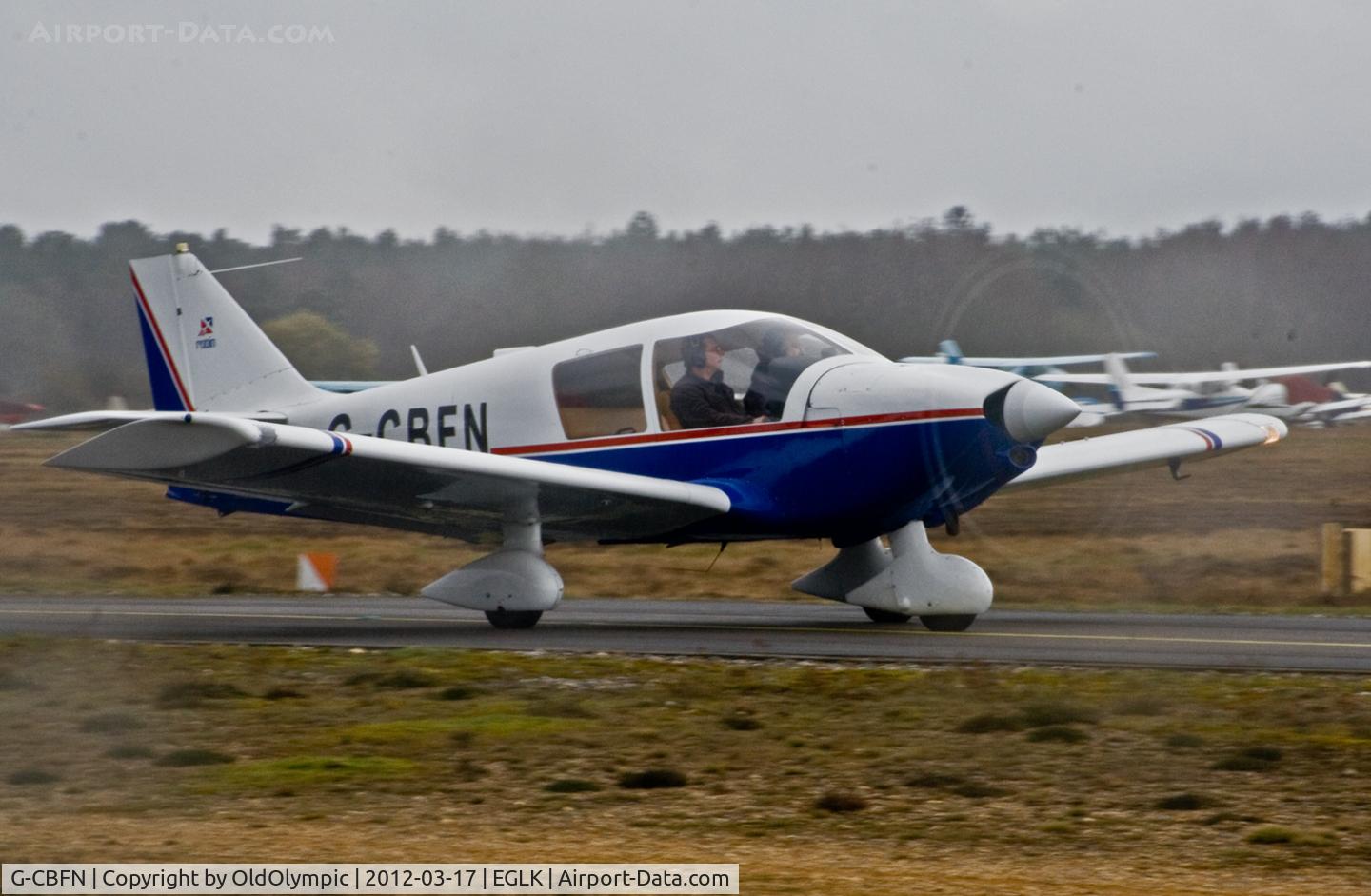 G-CBFN, 1971 Robin HR-100-200B Royale C/N 112, Departing - note colour scheme change