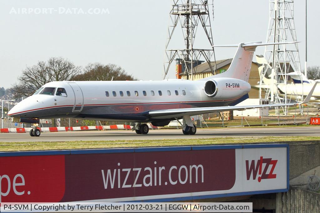 P4-SVM, 2008 Embraer EMB-135BJ Legacy C/N 14501060, 2008 Embraer ERJ-135BJ, c/n: 14501060 at Luton
