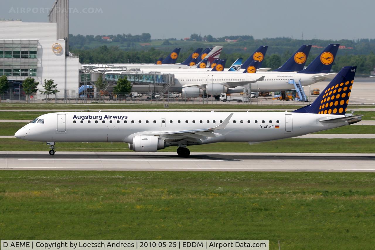 D-AEME, 2009 Embraer 195LR (ERJ-190-200LR) C/N 19000308, DLH / Augsburg Airways