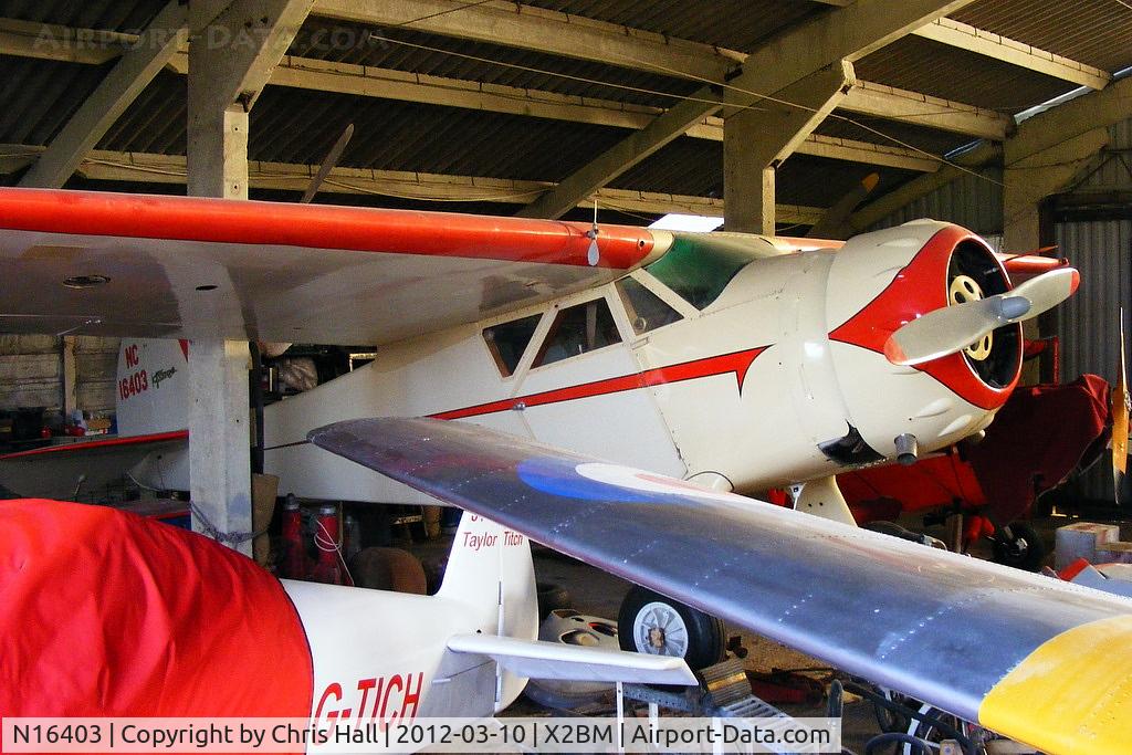N16403, Cessna C-34 Airmaster C/N 322, at Lower Wasing Farm, Brimpton