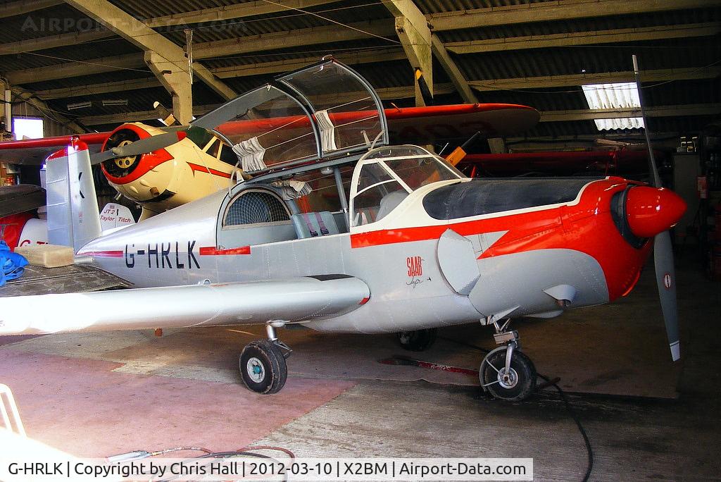 G-HRLK, 1959 Saab 91D-2 Safir C/N 91-376, at Lower Wasing Farm, Brimpton