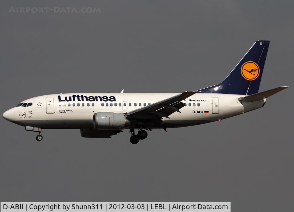 D-ABII, 1991 Boeing 737-530 C/N 24822, Landing rwy 25R