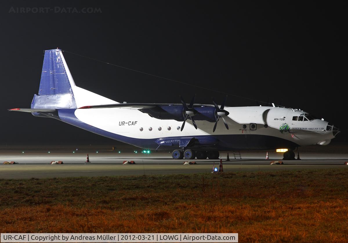 UR-CAF, 1963 Antonov An-12BP C/N 3341209, Cargo flight to BHX.
