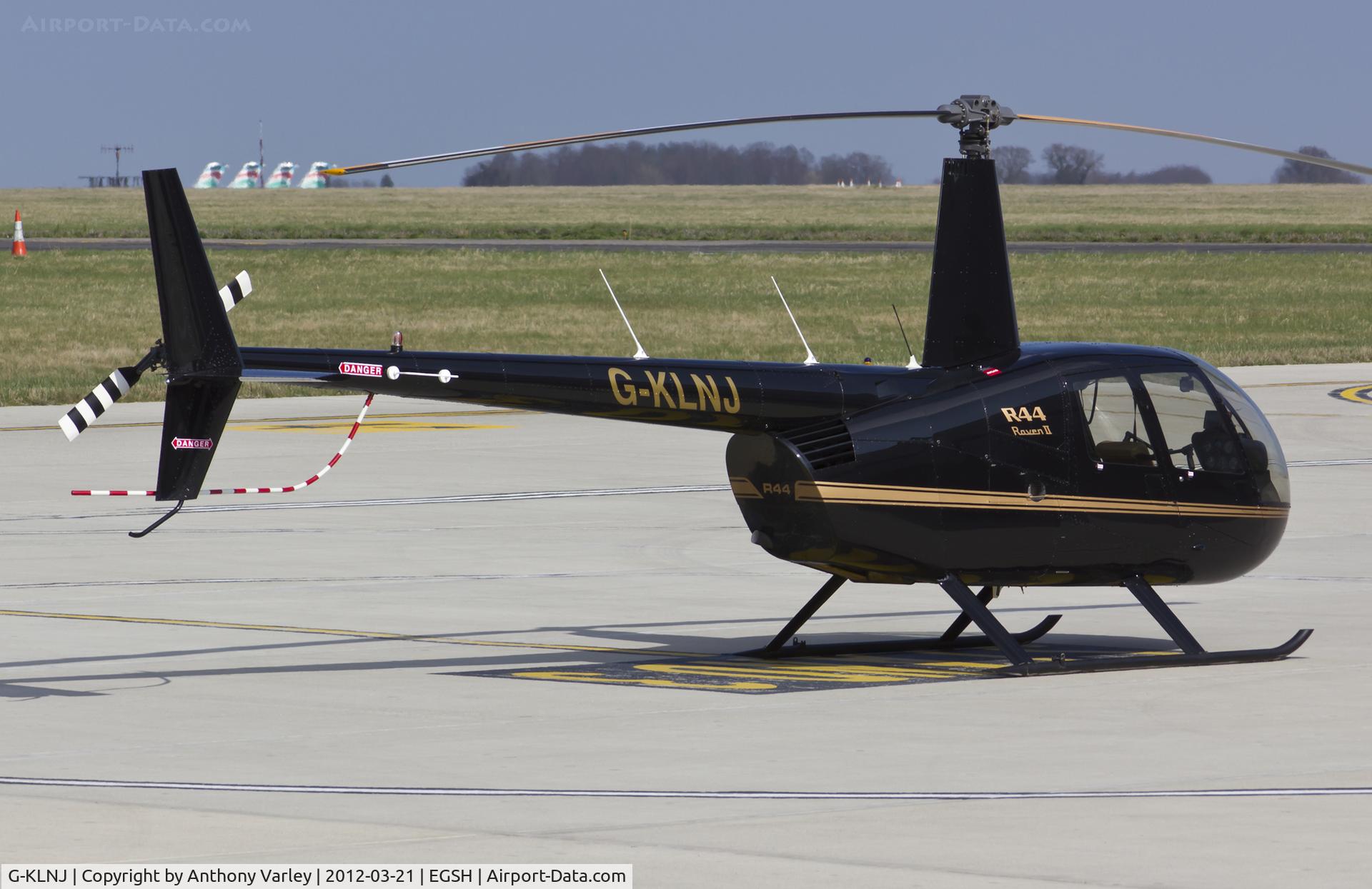 G-KLNJ, 2008 Robinson R44 Raven II C/N 12508, Sat on stand at SaxonAir.
