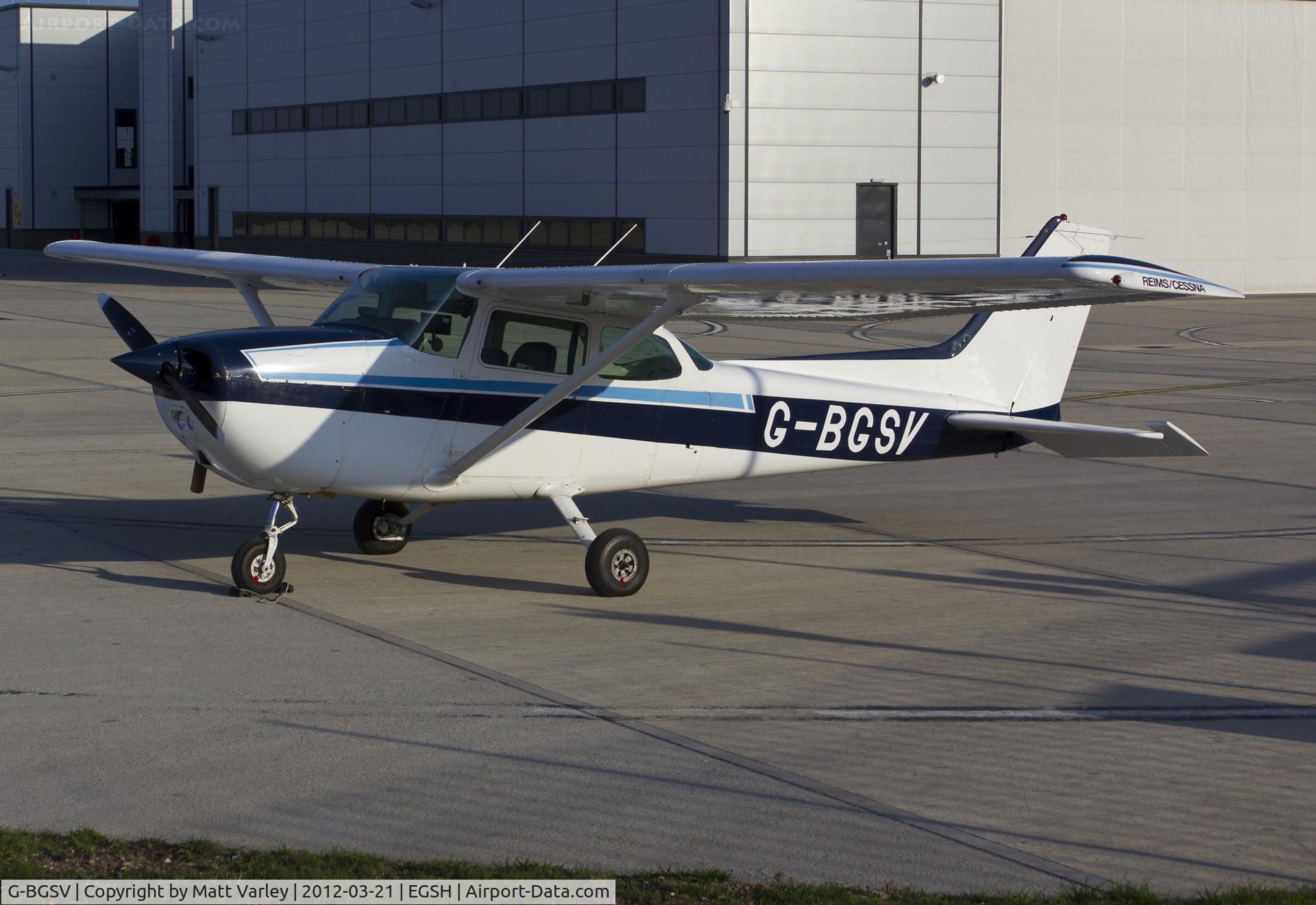 G-BGSV, 1979 Reims F172N Skyhawk C/N 1830, Sat on stand at SaxonAir.