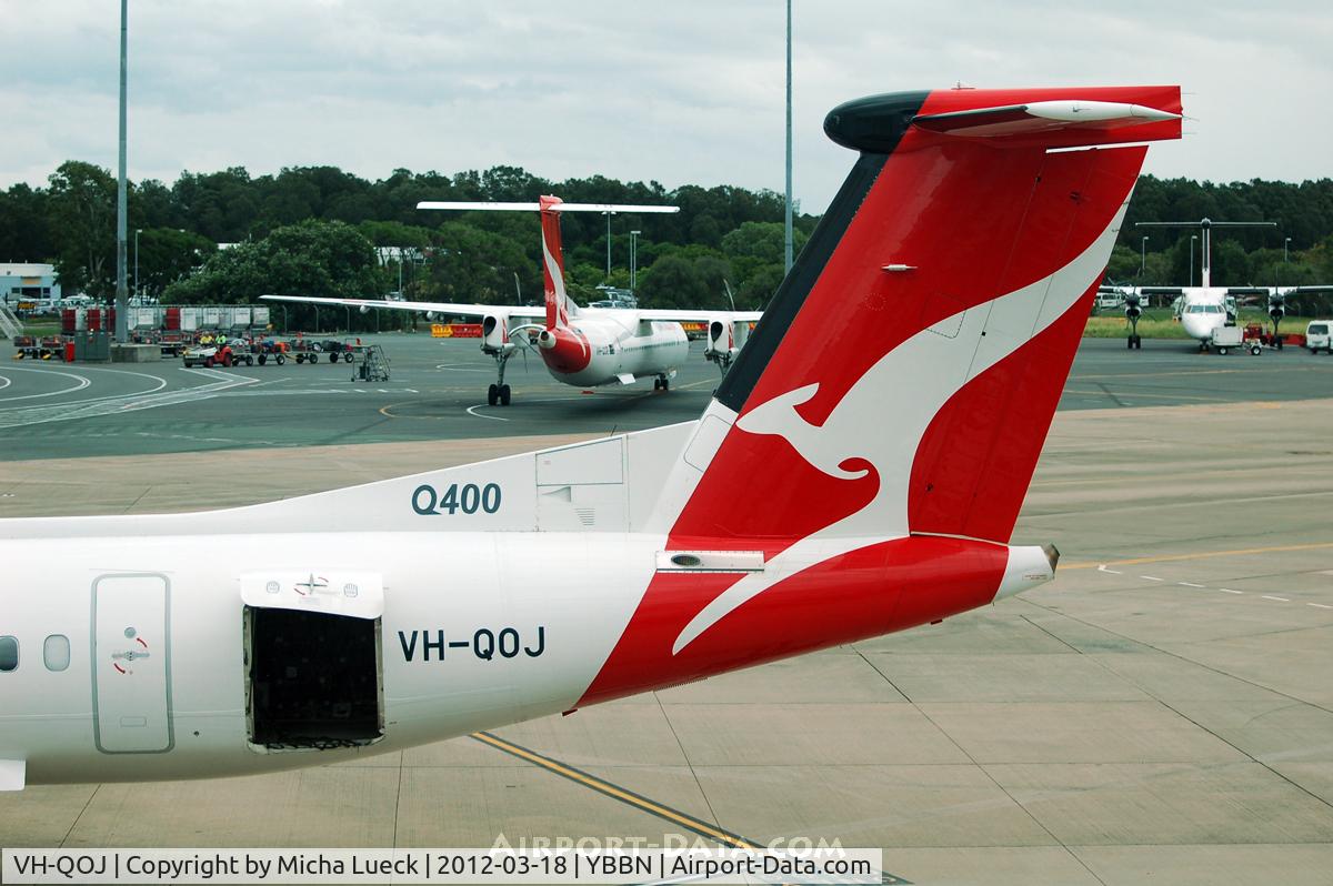 VH-QOJ, 2007 De Havilland Canada DHC-8-402Q Dash 8 C/N 4192, At Brisbane