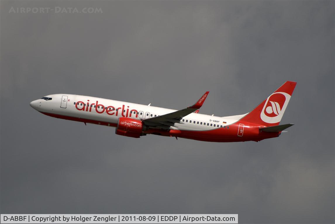 D-ABBF, 2002 Boeing 737-86J C/N 32917, Going up and away, even against a dark background.....
