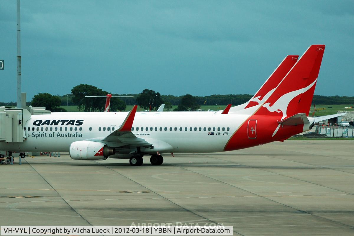 VH-VYL, 2008 Boeing 737-838 C/N 34184, At Brisbane