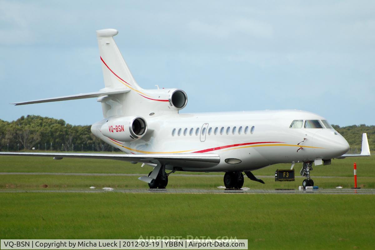 VQ-BSN, 2009 Dassault Falcon 7X C/N 58, At Brisbane