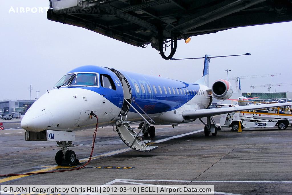 G-RJXM, 2000 Embraer ERJ-145MP (EMB-145MP) C/N 145216, disembarking from RJXM after our flight from Manchester